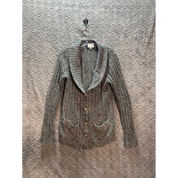 I LOVE H81 Sweaters - I LOVE H81 Women's Gray Knit Shawl Collar Cardigan Sweater‎ Size Large